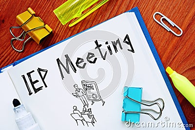 Business concept about Individualized Education Program IEP Meeting with phrase on the page Stock Photo