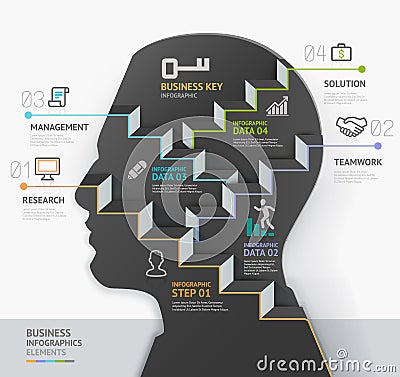 Business concept infographic template. Silhouette Vector Illustration