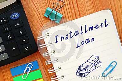 Business concept about Installment Loan with sign on the piece of paper Stock Photo