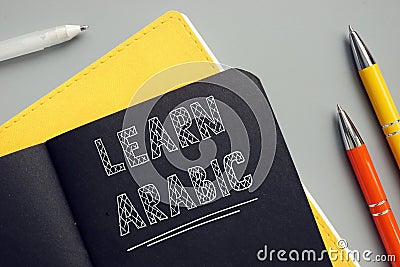 Business concept about LEARN ARABIC with inscription on the page Stock Photo
