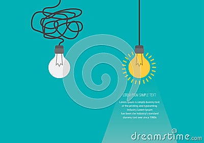 Business concept with lightbulbs as symbol of idea, creativity, think concept. Stock Photo