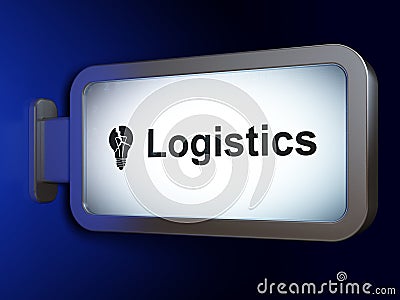 Business concept: Logistics and Light Bulb on billboard background Stock Photo