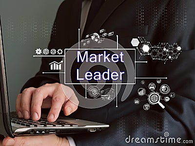 Business concept about Market Leader with phrase on the page Stock Photo