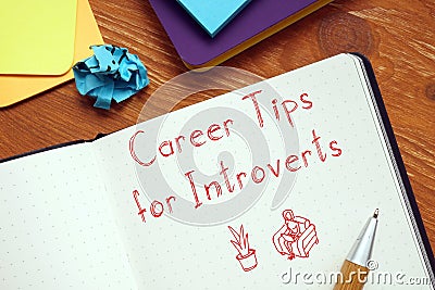 Business concept meaning Career Tips for Introverts with inscription on the piece of paper Stock Photo