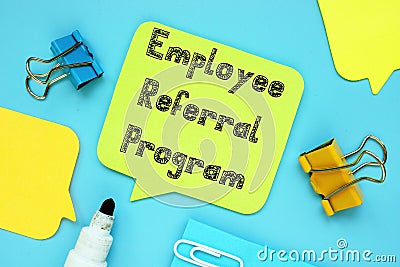 Business concept meaning Employee Referral Program with phrase on the page Stock Photo