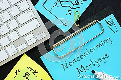 Business concept meaning Nonconforming Mortgage with sign on the page Stock Photo