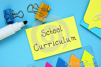 Business concept meaning School Curriculum with sign on the page Stock Photo