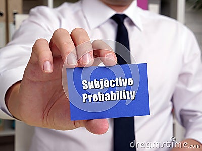 Business concept meaning Subjective Probability with sign on the sheet Stock Photo