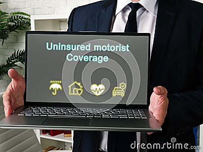 Business concept meaning Uninsured motorist Coverage with phrase on the page Stock Photo