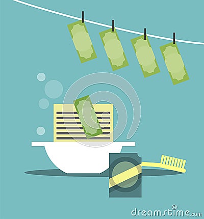 Business concept of money laundering Vector Illustration