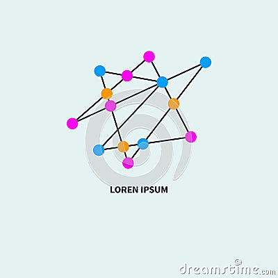 Business concept. Networking icon. Linear company sign Vector Illustration