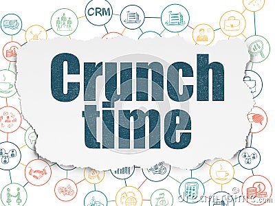 Business concept: Crunch Time on Torn Paper background Stock Photo