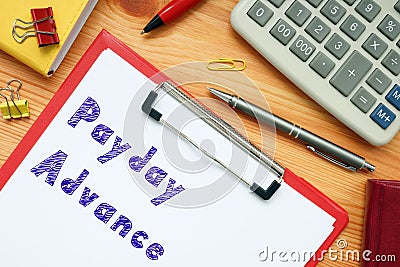 Business concept about Payday Advance with phrase on the page Stock Photo