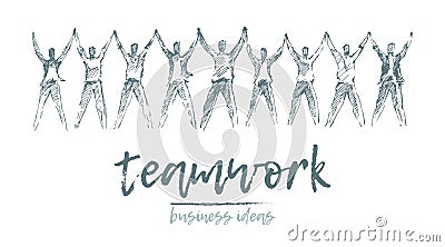 Business concept people hand a togetherness vector Vector Illustration