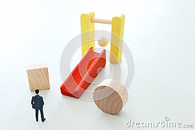 Business concept of problem solving and learning strategy. A businessman faces a challenge that needs to be solved in the most Stock Photo