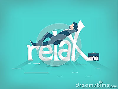 Business concept of relaxing and rest. Vector Illustration