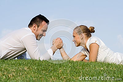 Business concept rivalry Stock Photo