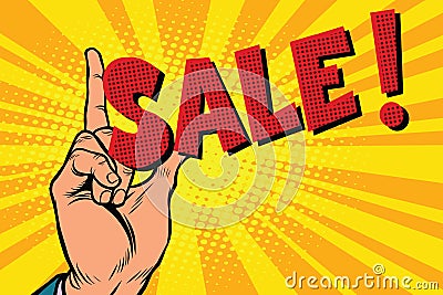 Business concept sale, hand gesture Vector Illustration