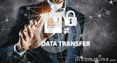 Business concept secure date transfer Stock Photo