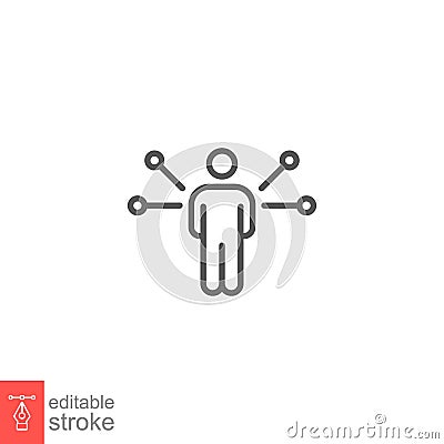 Business concept skill training line icon. Goal competence solution Vector Illustration