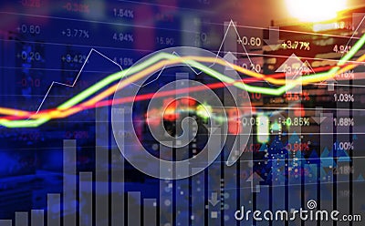 Business concept of stock market background design Stock Photo