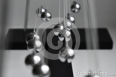 Business concept for strategy team work and alignment. Newtons Cradle Pendulum Stock Photo