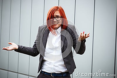 Business concept of success. Serious Successful Woman boss, in a Stock Photo