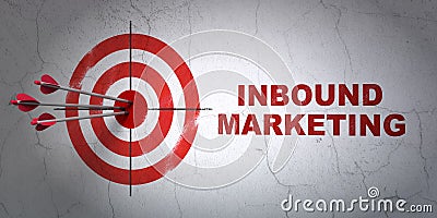 Business concept: target and Inbound Marketing on Stock Photo