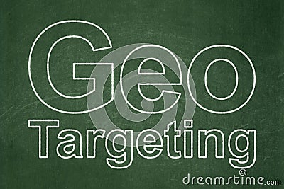 Business concept: Geo Targeting on chalkboard background Stock Photo