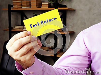 Business concept about Tort Reform with phrase on the piece of paper Stock Photo