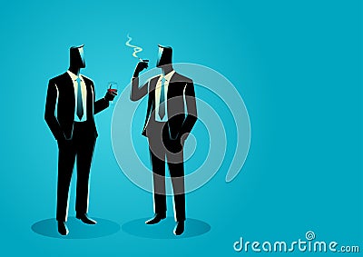 Businessmen casually talking with each other Vector Illustration