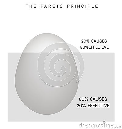 Pareto Principle or Law of The Vital Few 80/20 Rule Vector Illustration