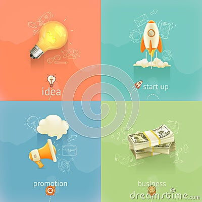 Business concepts, vector set Vector Illustration