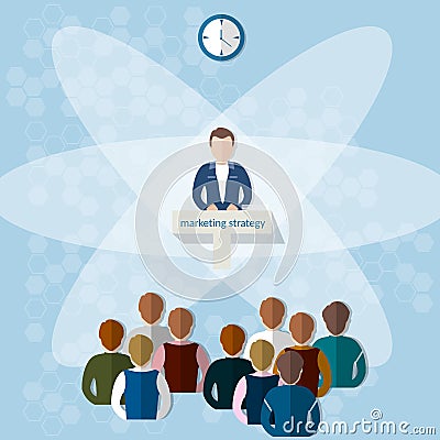 Business conference concept marketing strategy teamwork Vector Illustration