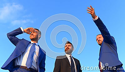 Business, confidence and teamwork concept. Businessmen with smiling faces Stock Photo