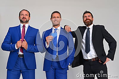 Business, confidence and teamwork concept. Company leaders stand for business Stock Photo