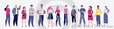 Representatives of different nations in casual wear. Vector Illustration