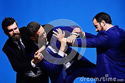 Business conflict and argument concept. Company leaders fight for leadership Stock Photo