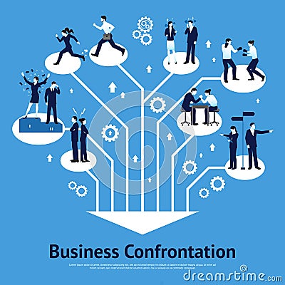 Business Confrontation Flat Graphic Design Vector Illustration