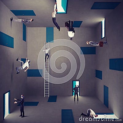 Business confusion and right strategy Stock Photo