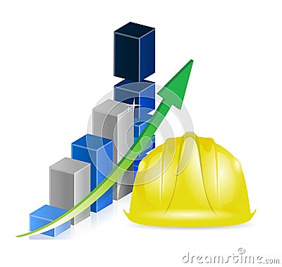 Business construction profits Cartoon Illustration