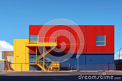 Background building commercial blue exterior warehouse business architecture industrial outdoors sky modern Stock Photo