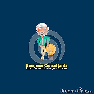 Business consultants vector mascot logo Vector Illustration