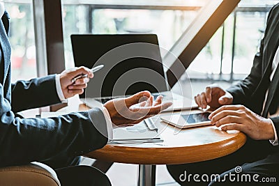 Business Consulting meeting working and brainstorming new business project finance investment concept Stock Photo