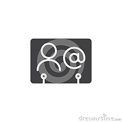 Business contact icon vector, filled flat sign, solid pictogram isolated on white. Vector Illustration