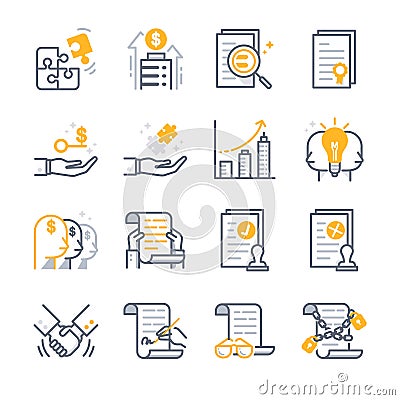 Business Contract Agreement icons Vector Illustration