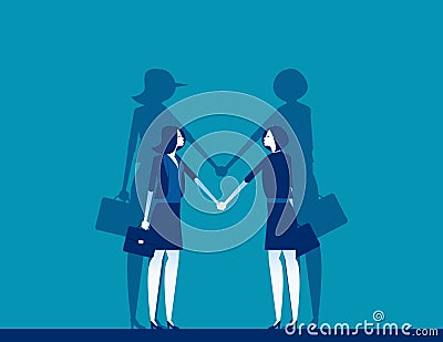 Business contract. Fraud agreement concept. Hypocrite Vector Illustration