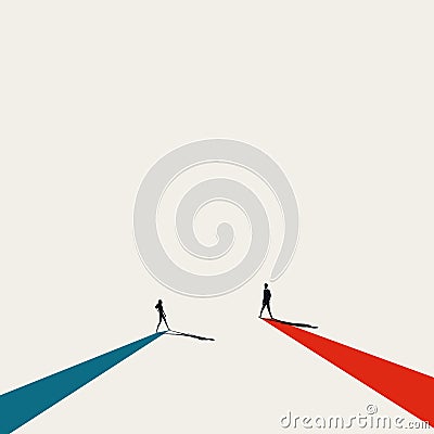 Business convergence vector concept. Symbol of coming together, agreement, partnership success. Minimal illustration Vector Illustration