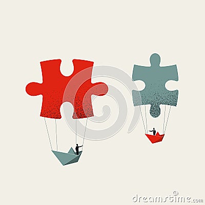 Business cooperation and negotiation vector concept. Symbol of teamwork, creative solutions. Minimal illustration. Vector Illustration