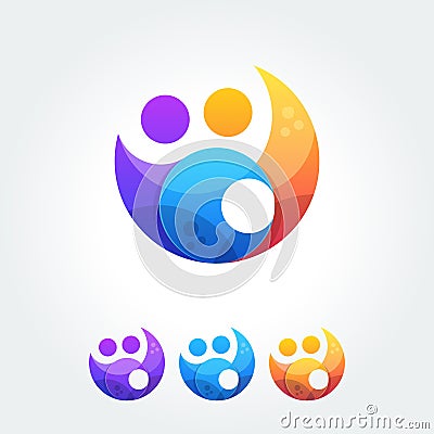 Business cooperation unity friends icon simple elements Vector Illustration